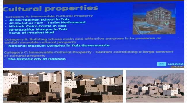 بينهما مدينة حبان اليونسكو تعتمد إدراج سبعة مواقع تراثية يمنية على قائمة الحماية المعزز. 