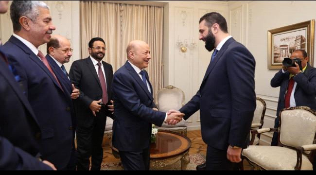 عاجل | أول لقاء يجمع الرئيس العليمي مع الرئيس السوري أحمد الشرع في مصر.."شاهد صورا"