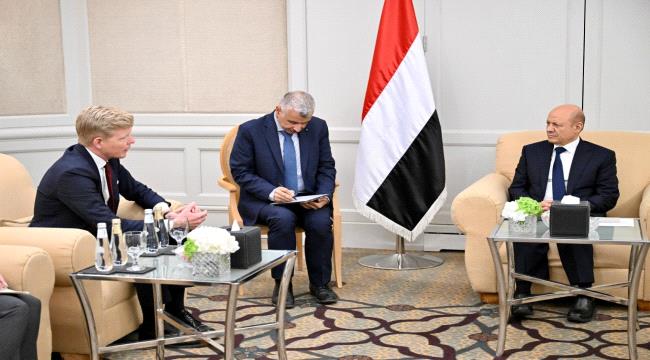 الرئيس العليمي يستقبل المبعوث الأممي إلى اليمن 