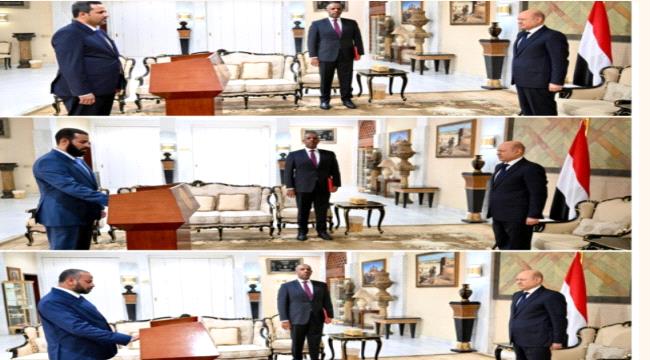 محافظو محافظات لحج وابين والضالع يؤدون اليمين الدستورية امام رئيس مجلس القيادة الرئاسي ...